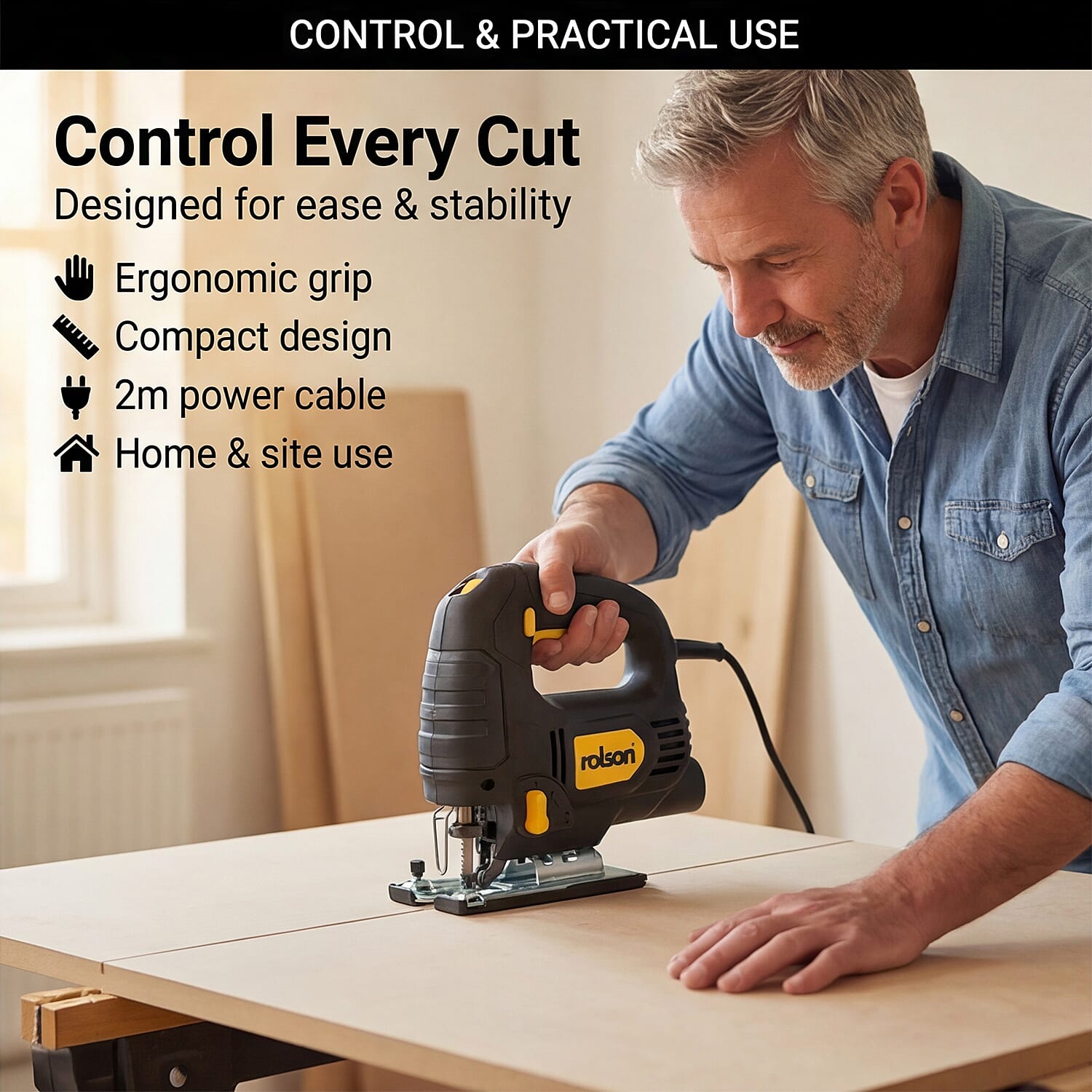 BRAND NEW LAUNCH - Rolson 350W Jigsaw - Black