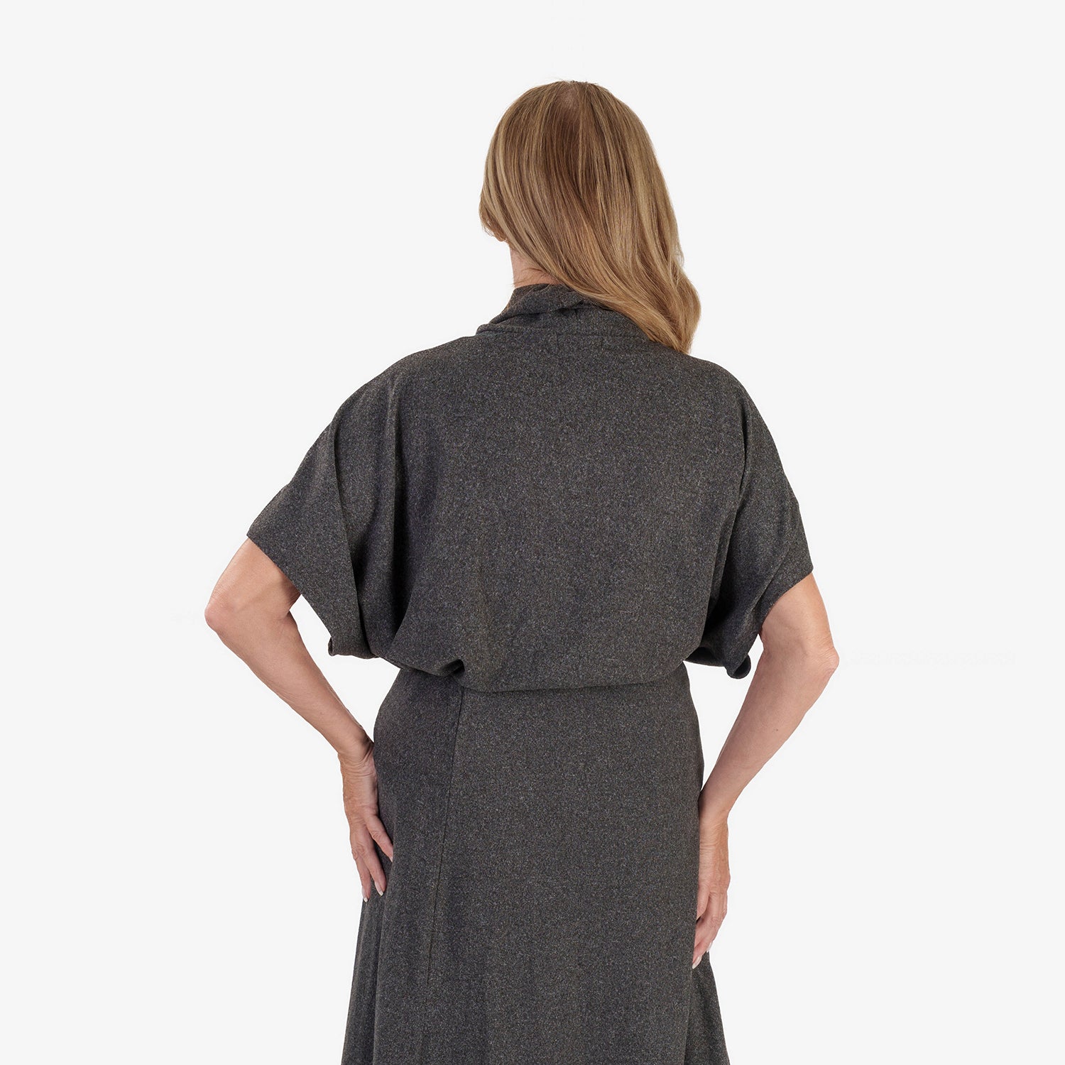 & Maisi Womens Soft Brushed Marl Batwing Sleeve Top (One Size) - Dark Grey_8540612_3