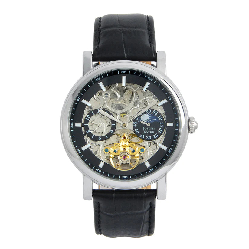 Automatic Mens Watch in Leather - Black_8540767_2