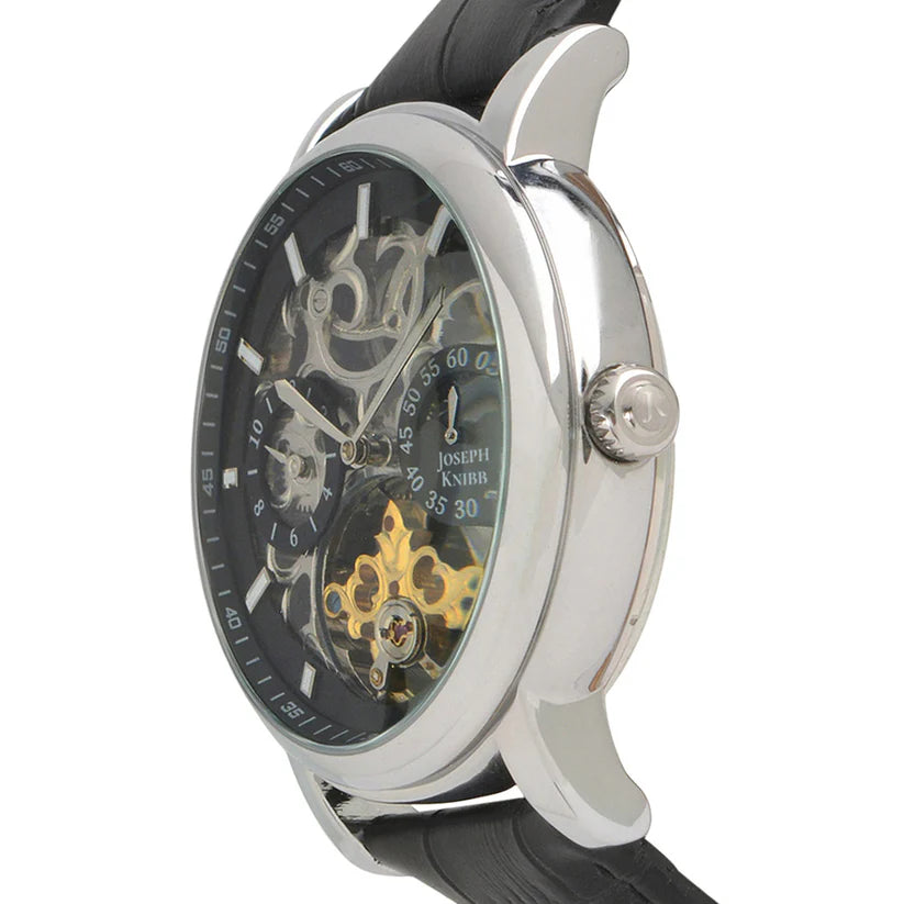 Automatic Mens Watch in Leather - Black_8540767_3