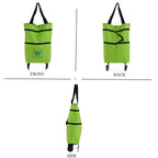 Foldable Shopping Trolley Bag with Wheels - Bright Green_8541272_4
