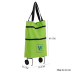 Foldable Shopping Trolley Bag with Wheels - Bright Green_8541272_9