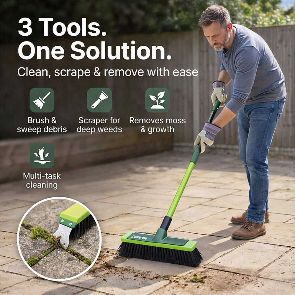 DEKTON 3 IN 1 Weed Removal Brush Set - Green