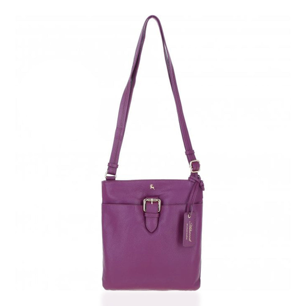 Ashwood Buckle Genuine Leather Crossbody Bag - Rasberry_8547530