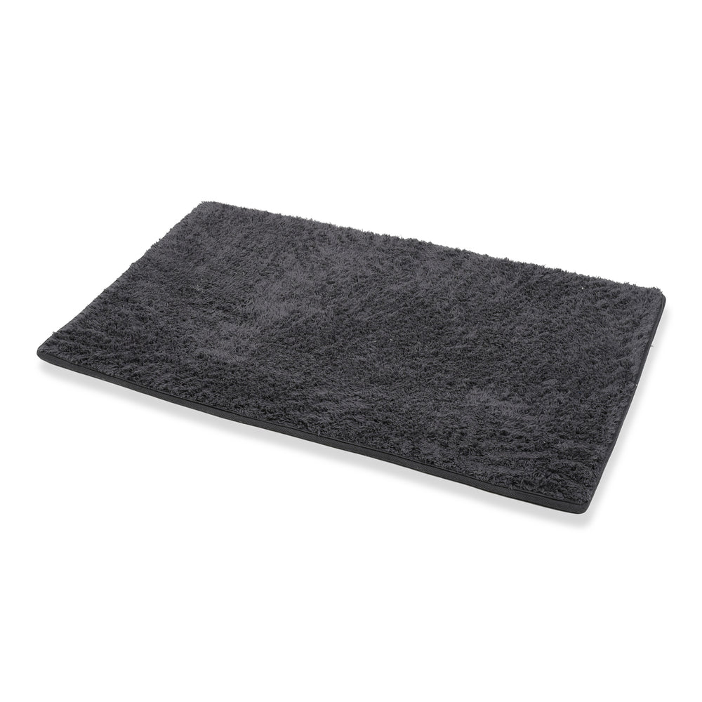 Bliss and Beyond Cotton Memory Foam Bathroom Mat with Gripex and Latex Non Slip Backing (Size 53x86cm) - Black_8551043