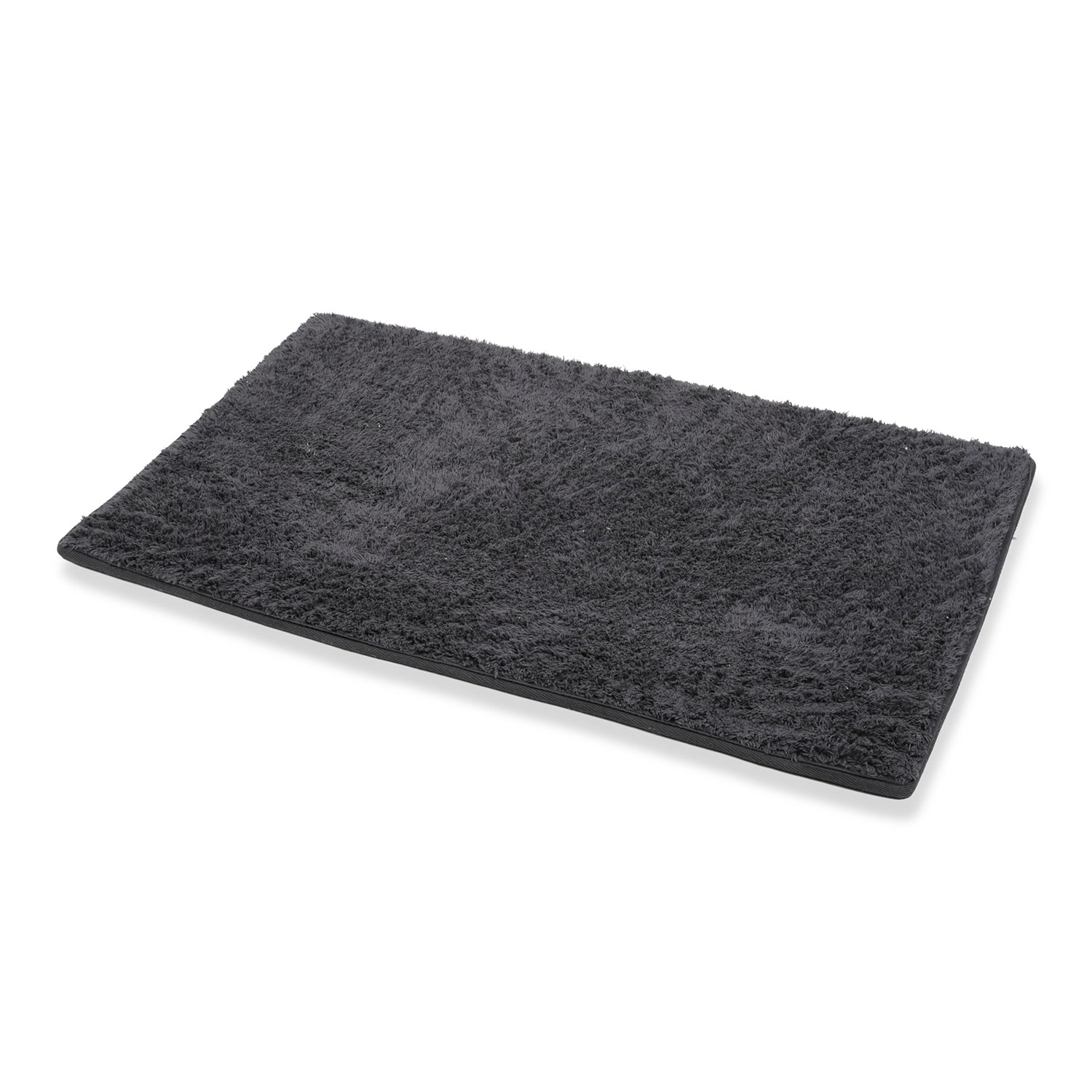 Bliss and Beyond Cotton Memory Foam Bathroom Mat with Gripex and Latex Non Slip Backing (Size 53x86cm) - Black_8551043
