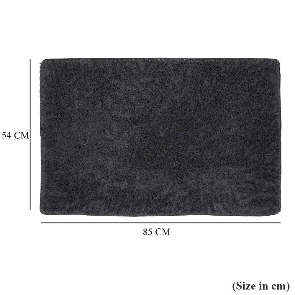 Bliss and Beyond Cotton Memory Foam Bathroom Mat with Gripex and Latex Non Slip Backing (Size 53x86cm) - Black_8551043_6