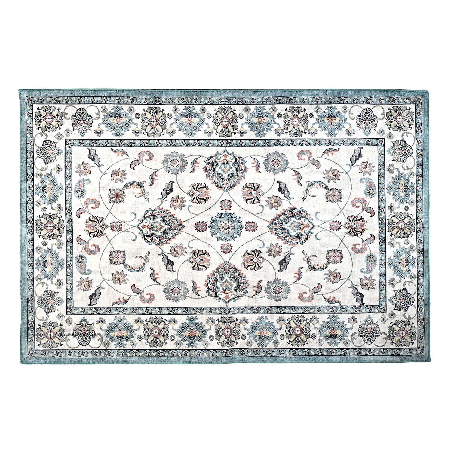 Bliss & Beyond Printed Rug and Door Mat (Size 120x1 cm) - Blue_8552215