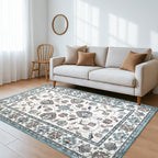 Bliss & Beyond Printed Rug and Door Mat (Size 120x1 cm) - Blue_8552215_1