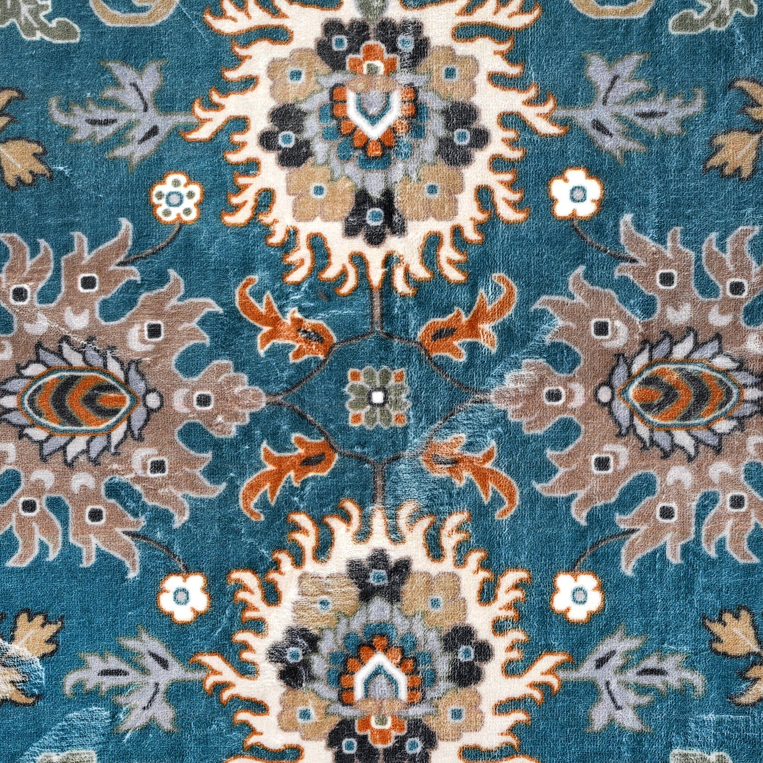 Bliss and Beyond Traditional Printed Runner Rug (60 x 180 cm) - Teal & Cream_8552274_6