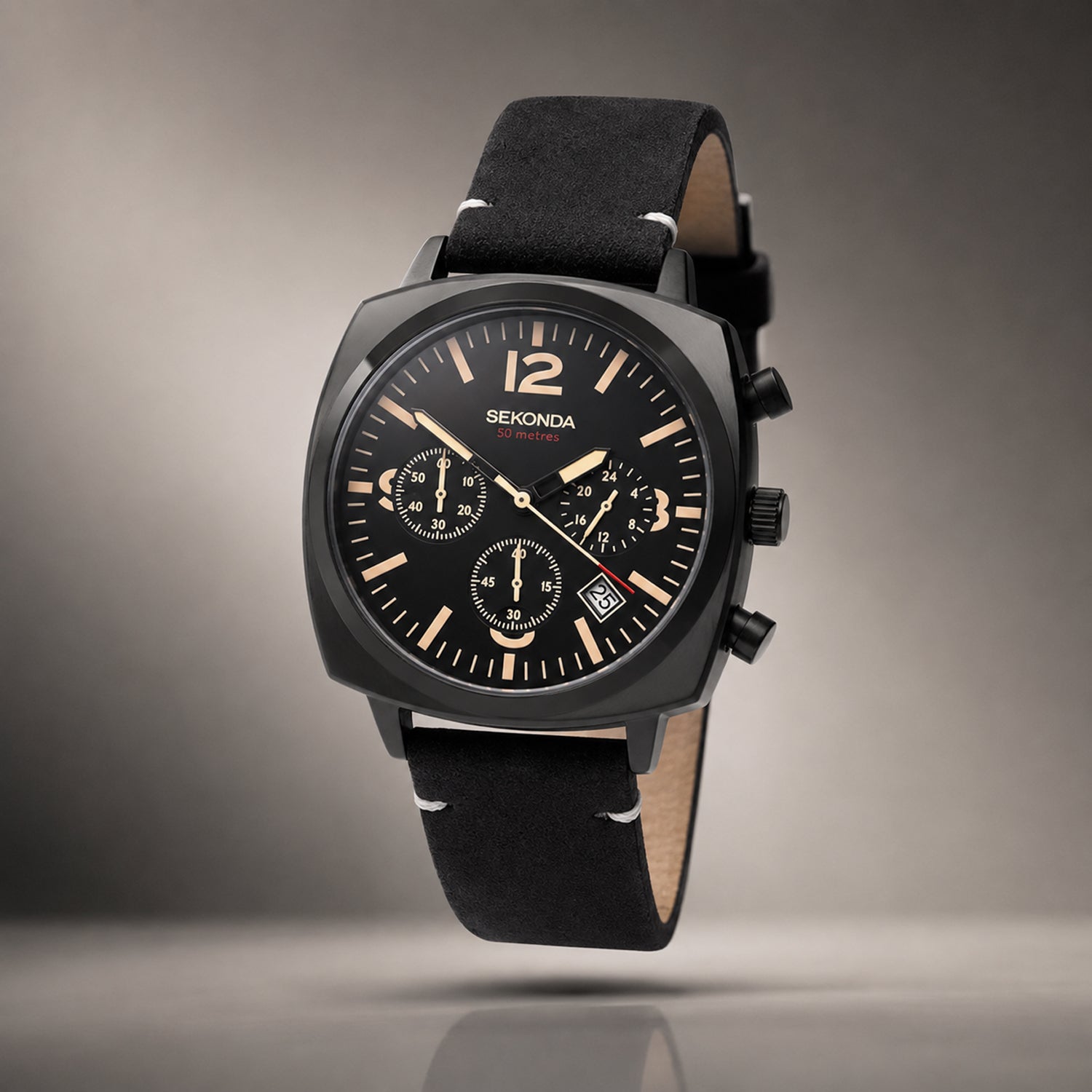 Sekonda Quartz Mens Watch in Leather - Black_8552662