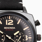 Sekonda Quartz Mens Watch in Leather - Black_8552662_5