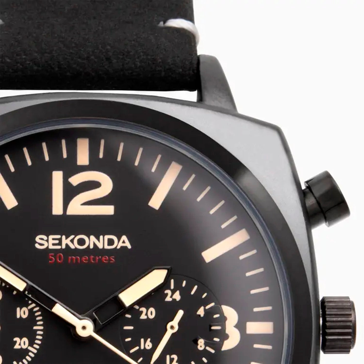 Sekonda Quartz Mens Watch in Leather - Black_8552662_5