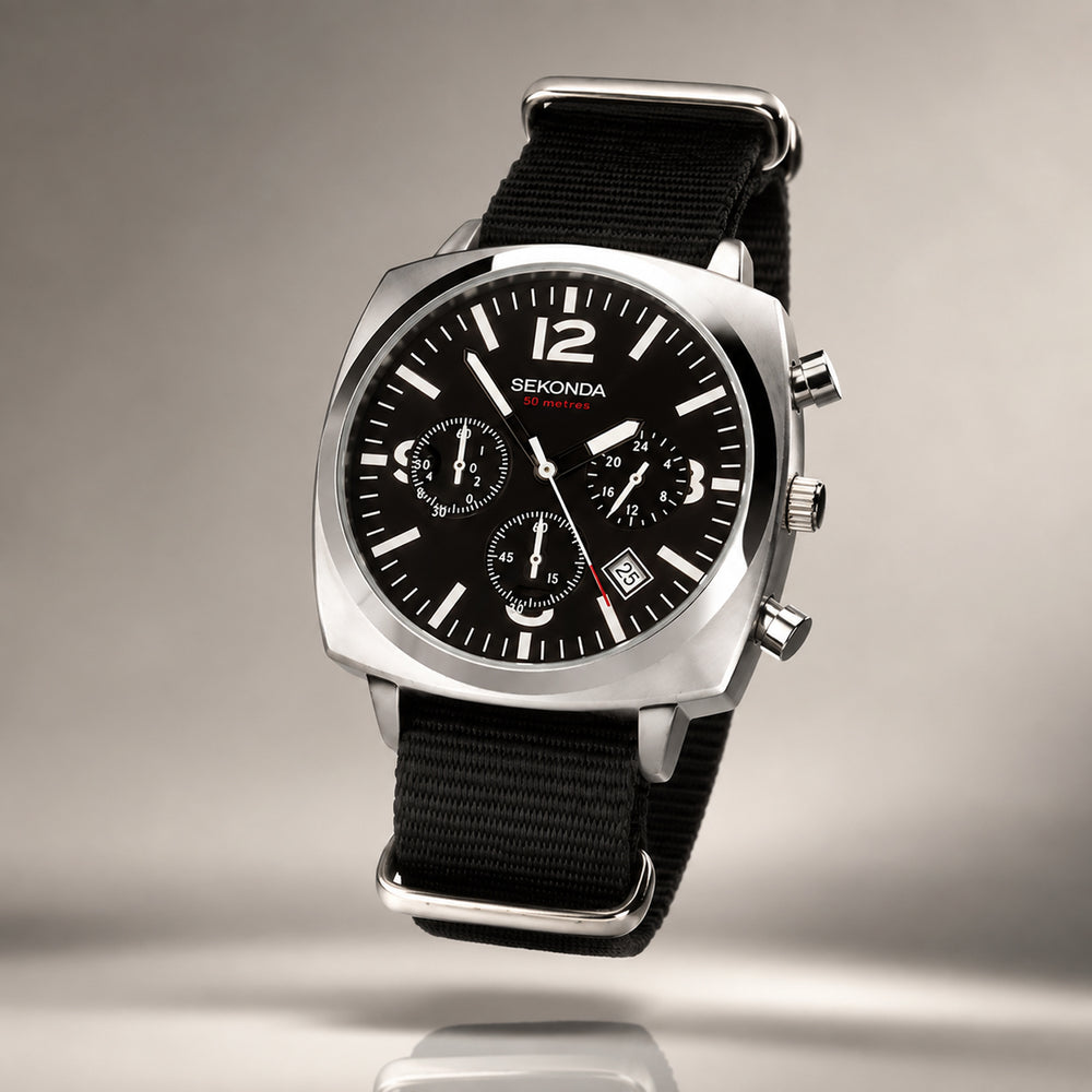 Sekonda Quartz Mens Watch in Leather - Black_8552663