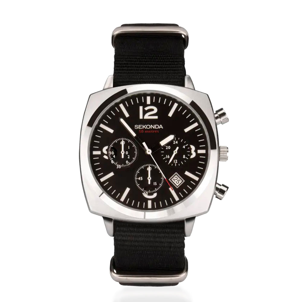 Sekonda Quartz Mens Watch in Leather - Black_8552663_2
