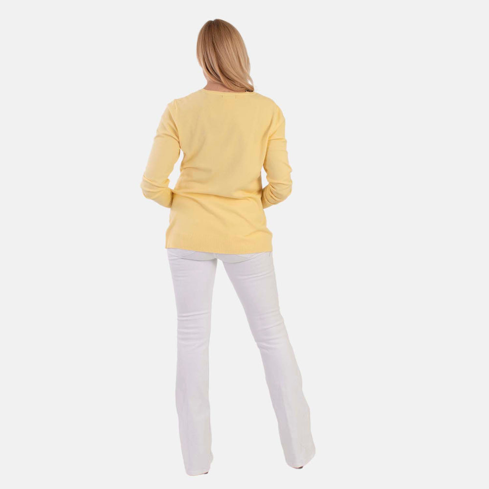 Pure And Natural Super Soft V-Neck Jumper (Size 20) - Lemon_8555447_4