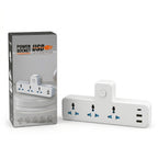 Multi-Functional 3-Outlet, 2-USB & 1-Type C Wall Adapter (UK Plug) - White_8560284