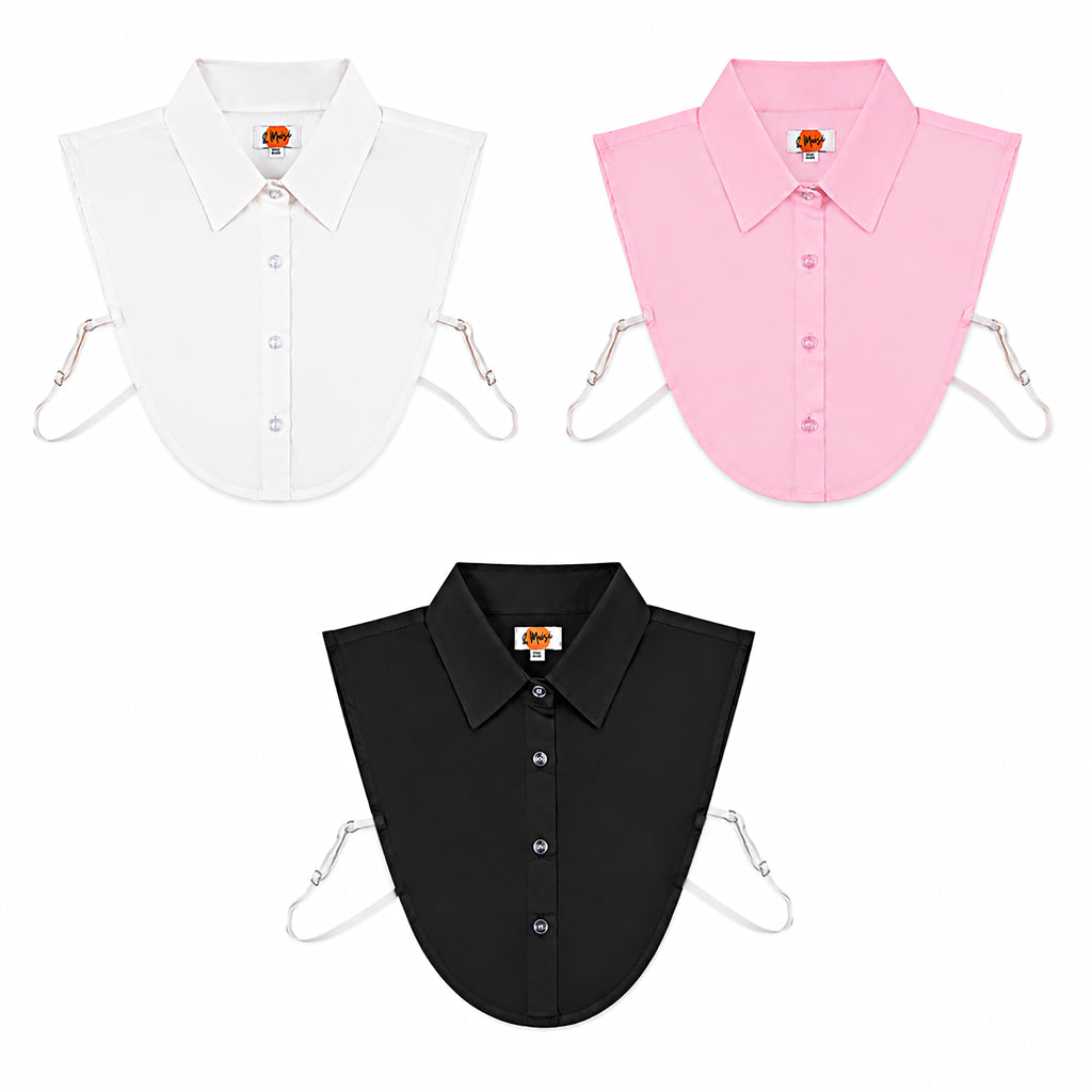 & Maisi Set of 3 Detachable Dickey Collar Set (One Size, 36 x 39cm) - White, Light Pink & Black_8561850_1