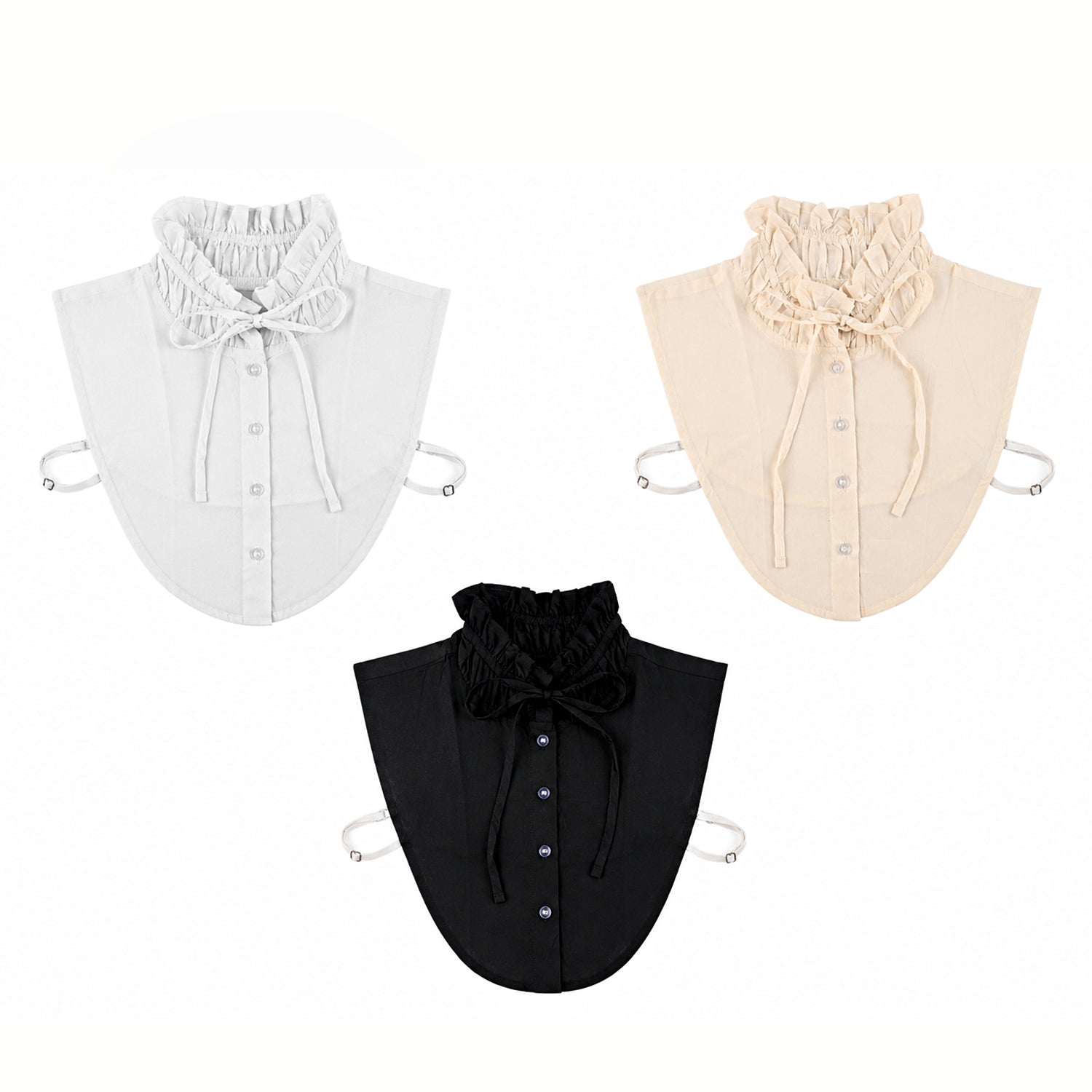 & Maisi Set of 3 Detachable Dickey Collar Set (One Size, 36 x 39cm) - White, Blue & Black_8561851_1