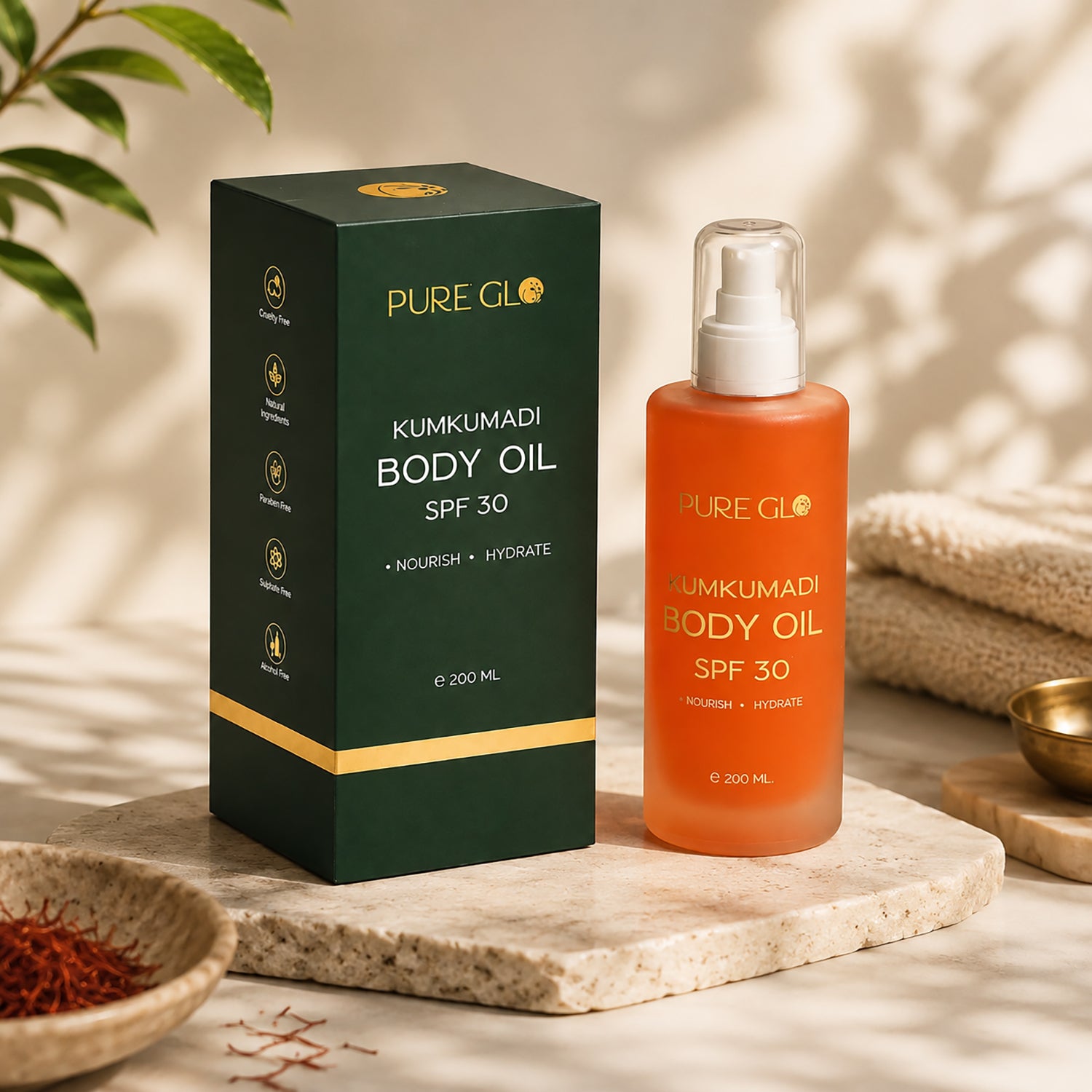 PureGlo Kumkumadi Body Oil with SPF 30 - 200ml_8562061_1