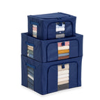 Patterned Storage Box (Size 50x40x33 cm) - Dark Blue_8565831