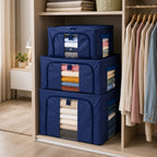 Patterned Storage Box (Size 50x40x33 cm) - Dark Blue_8565831_1