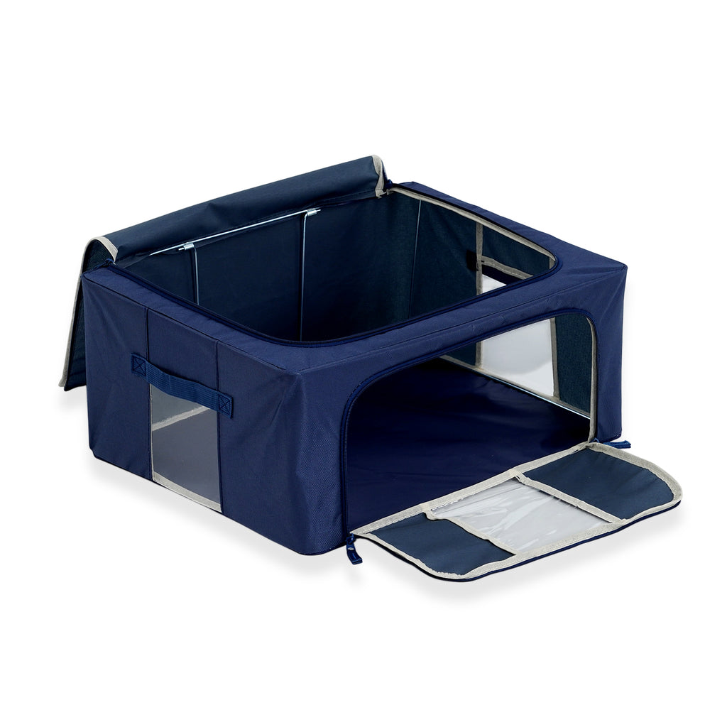 Patterned Storage Box (Size 50x40x33 cm) - Dark Blue_8565831_3
