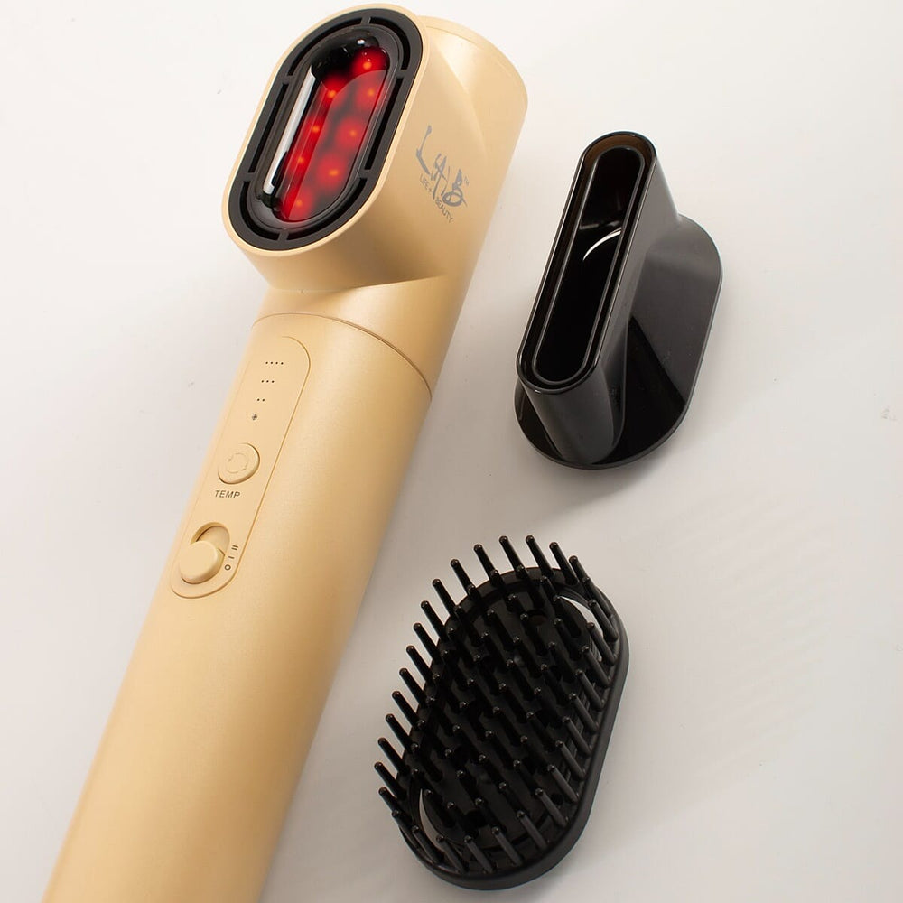 Lab Life Insummer Hair Dryer with Curley Flex Pro Cord System and Magnetic Attachments - Gold Edition - Lifetime Warranty