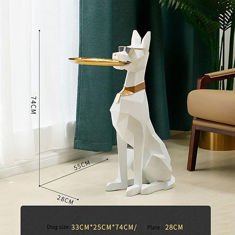 THE EPITOME OF LUXURY - CRAFTED Dog Art Side Table - White