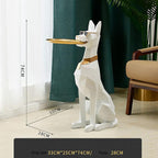 THE EPITOME OF LUXURY - CRAFTED Dog Art Side Table - White