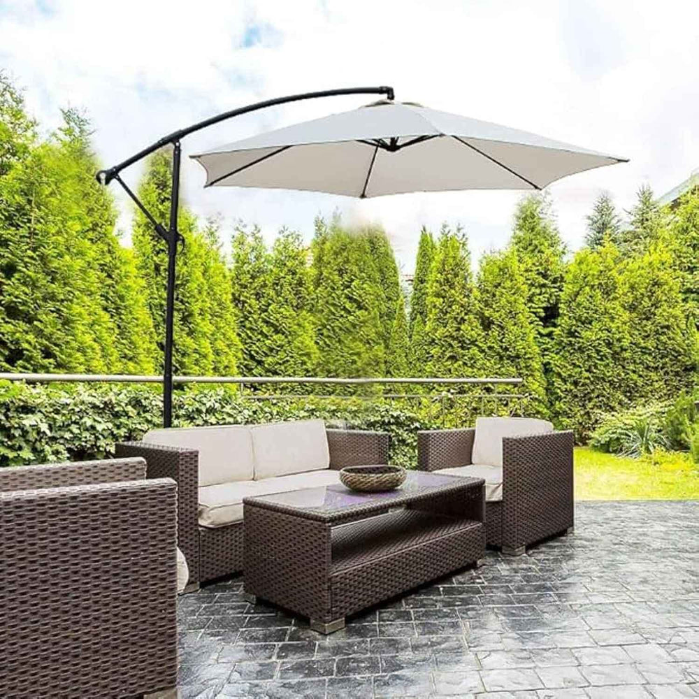 Premium Cantilever Garden Parasol with UV30- Protective Canopy - Cream