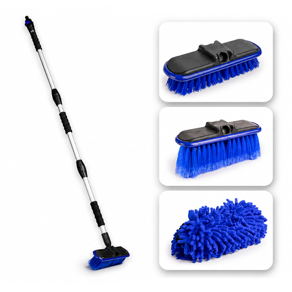 Shine 3 in 1 Adjustable Telescopic Handle Water Brush - Blue