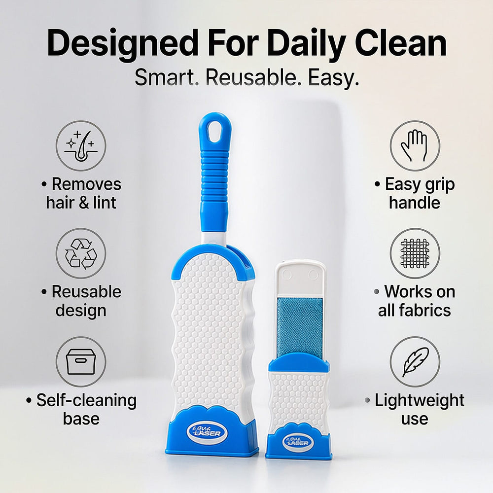 Aqua Laser Sticky Hero - Self-Cleaning Animal Hair Remover Set - Blue