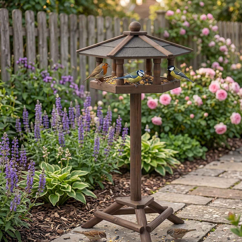 Wooden Bird Feeder – Garden Feeder (34.5 x 34.5 x 105 cm)