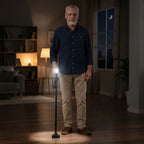 " Bliss & Beyond LED alarm dual handles walking cane - Black Product size:  Product weight: Gross weight: 580g,    Net weight: 530g                           Material:                                A_8574995