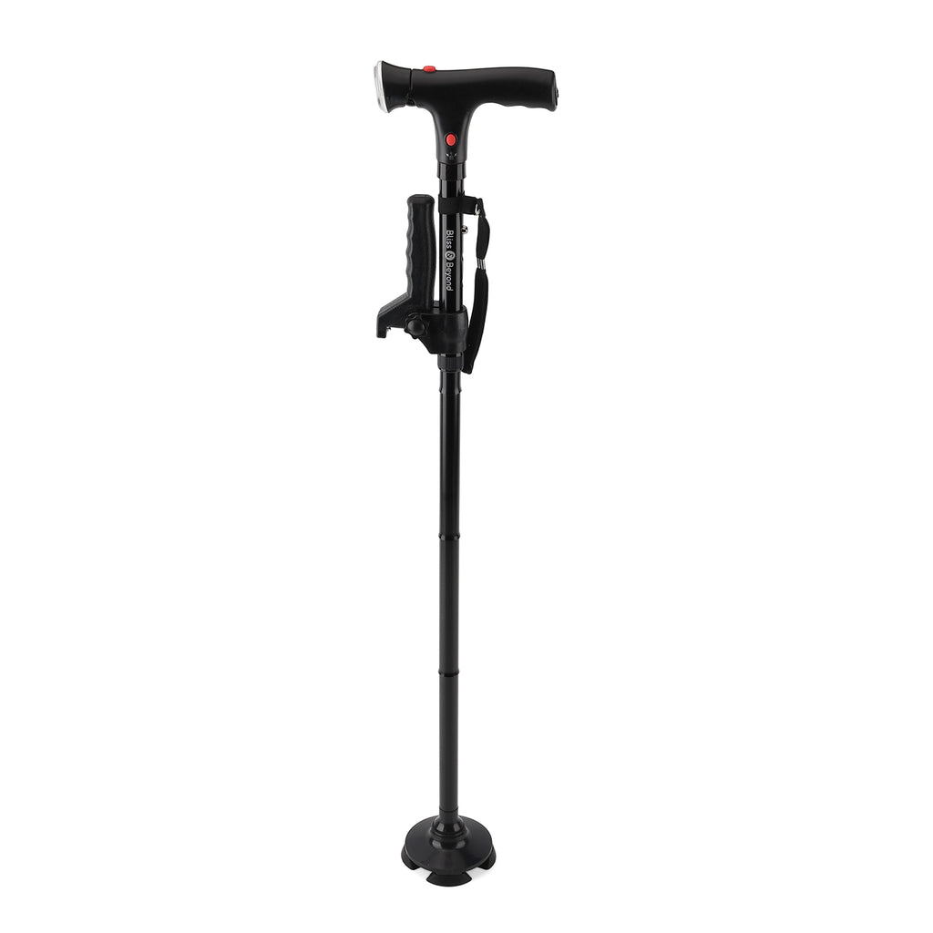 " Bliss & Beyond LED alarm dual handles walking cane - Black Product size:  Product weight: Gross weight: 580g,    Net weight: 530g                           Material:                                A_8574995