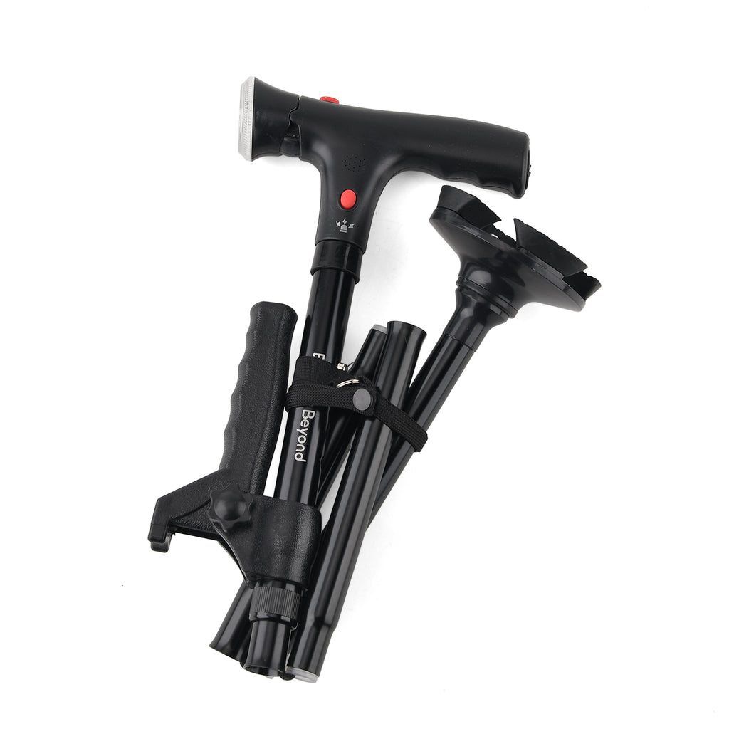 " Bliss & Beyond LED alarm dual handles walking cane - Black Product size:  Product weight: Gross weight: 580g,    Net weight: 530g                           Material:                                A_8574995