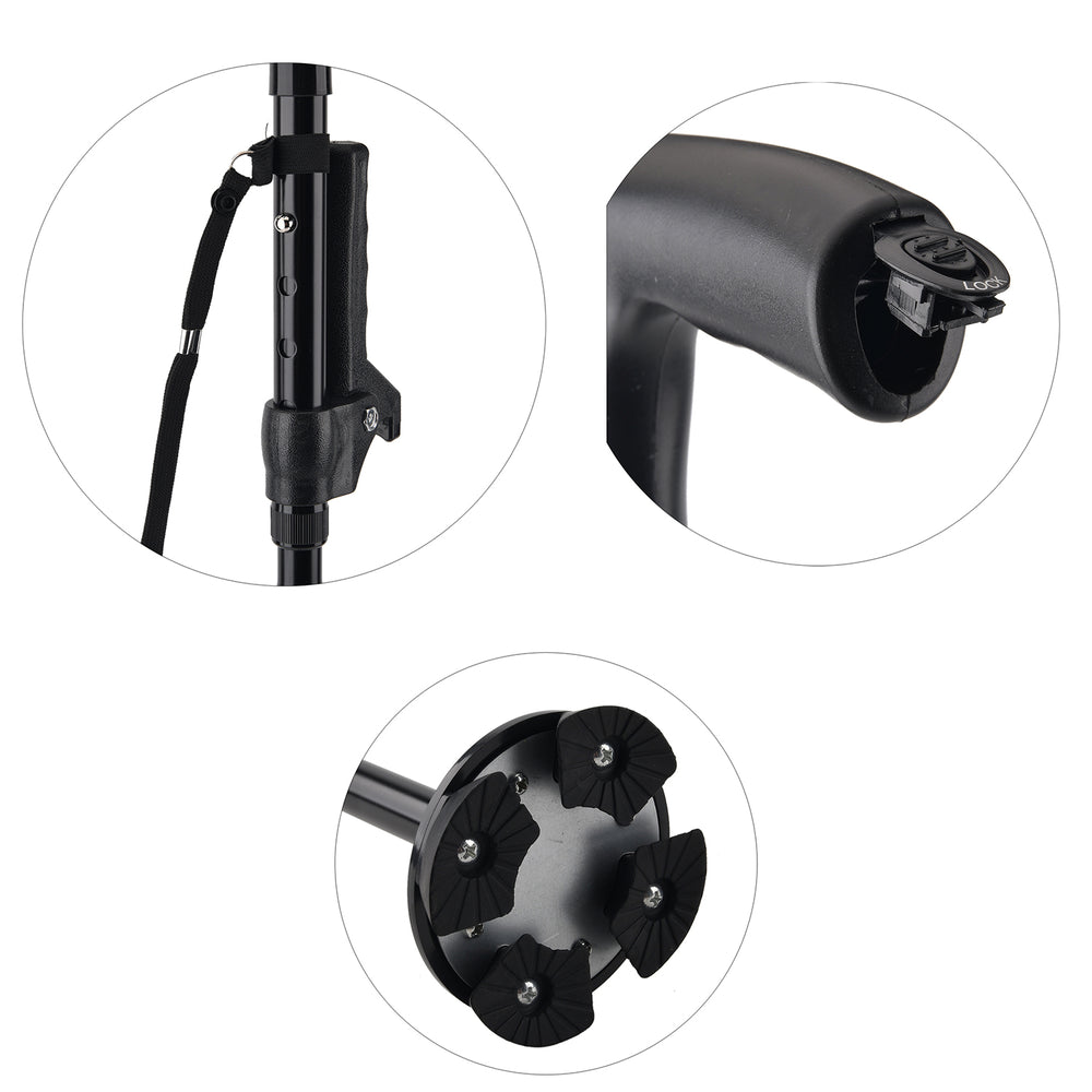 " Bliss & Beyond LED alarm dual handles walking cane - Black Product size:  Product weight: Gross weight: 580g,    Net weight: 530g                           Material:                                A_8574995