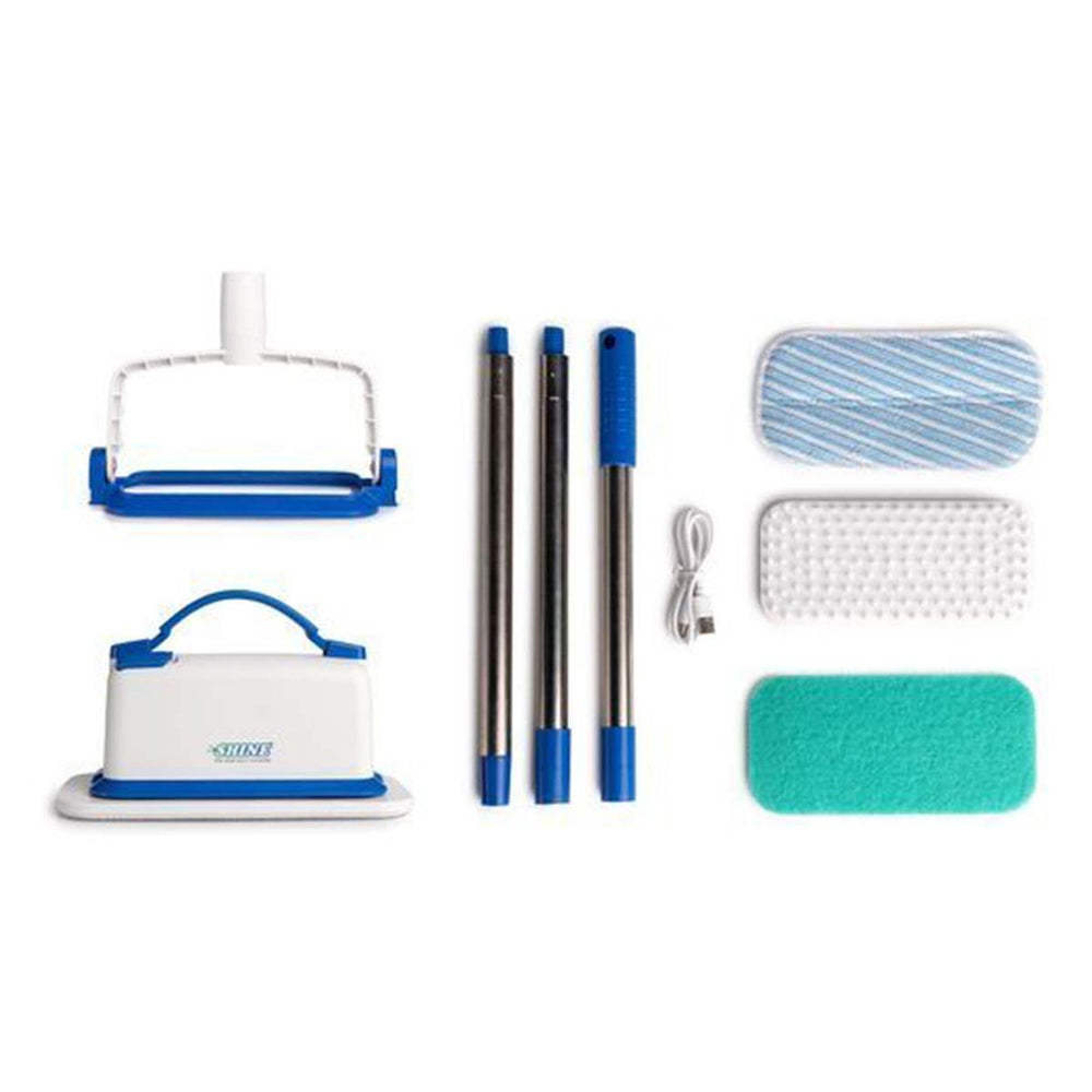 Aqua Laser Electric Vibro Scrubber - 1500 VPM Cordless Power Scrubber, 2-in-1 EasySwitch Telescopic & Handheld Cleaner - White_8574998