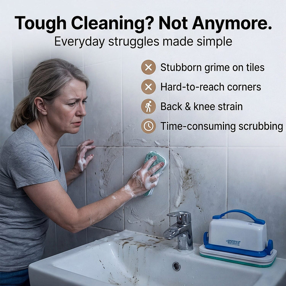 Aqua Laser Electric Vibro Scrubber - 1500 VPM Cordless Power Scrubber, 2-in-1 EasySwitch Telescopic - Handheld Cleaner - White