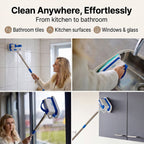 Aqua Laser Electric Vibro Scrubber - 1500 VPM Cordless Power Scrubber, 2-in-1 EasySwitch Telescopic - Handheld Cleaner - White