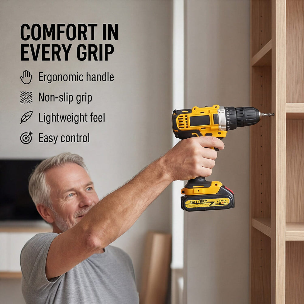 Power Drill Machine Set with 2 Batteries