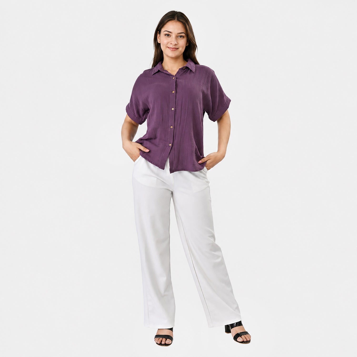 & Maisi Shirt (Size - Large) - Purple_8578402