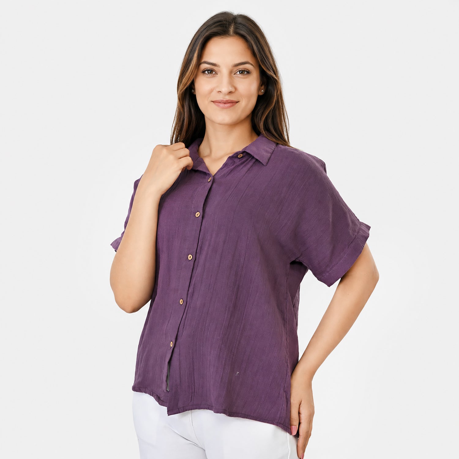 & Maisi Shirt (Size - Large) - Purple_8578402_3