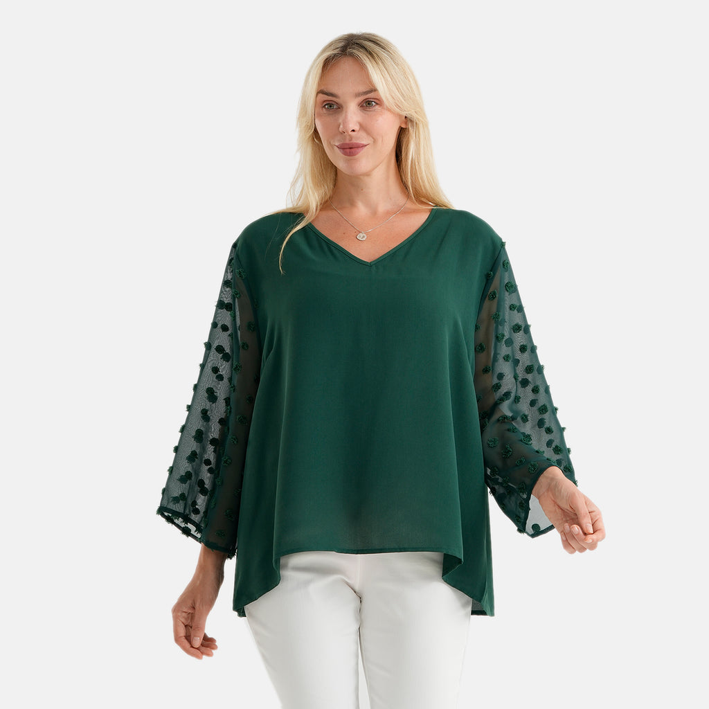 La Marey Patterned Blouse (Size - Large) - Green_8579728