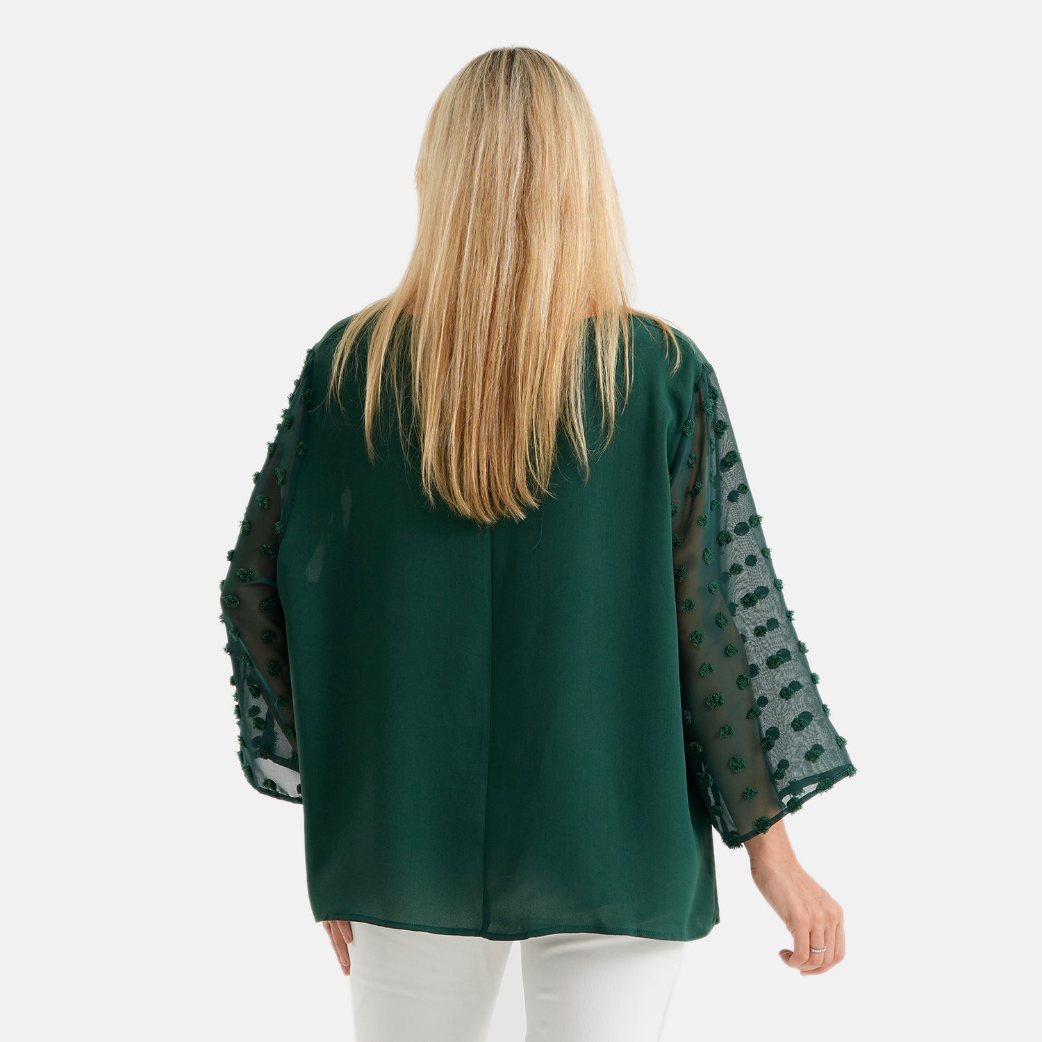 La Marey Patterned Blouse (Size - Large) - Green_8579728_2