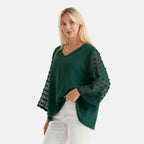 La Marey Patterned Blouse (Size - Large) - Green_8579728_3