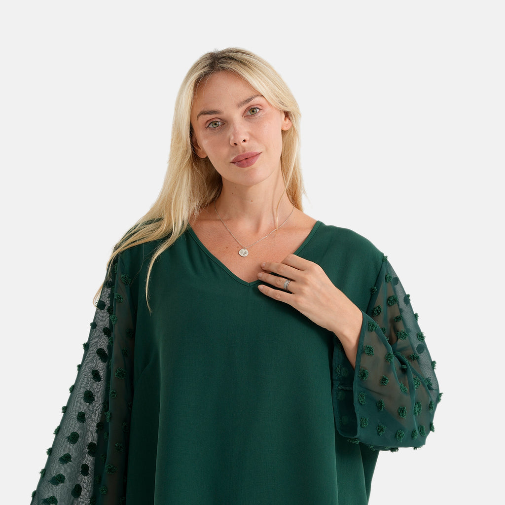 La Marey Patterned Blouse (Size - Large) - Green_8579728_4