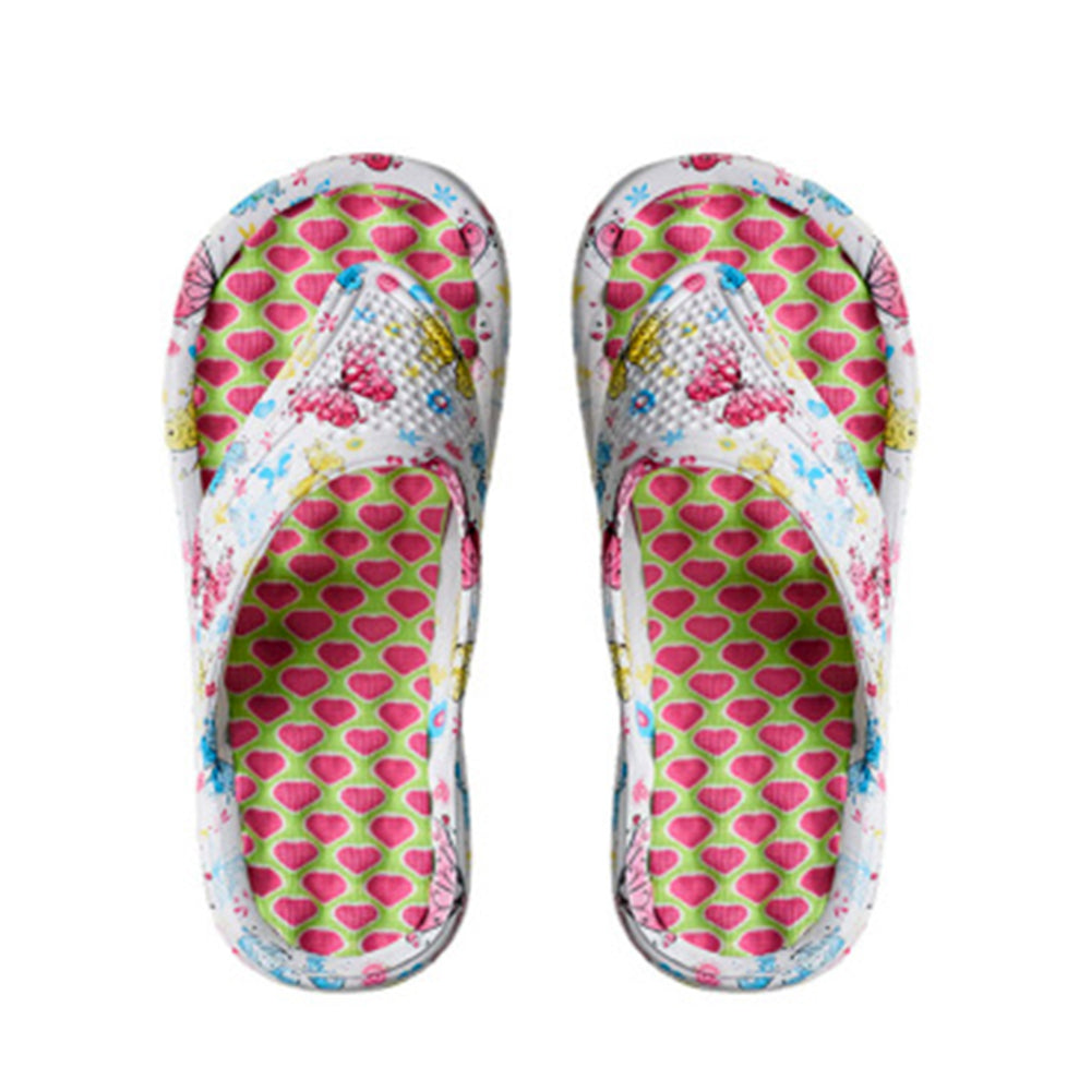 Closeout Ladies Comfort Low-Wedge Toe-Post Flip Flops with Accupressure Sole (Size 4) - White_8584634_3