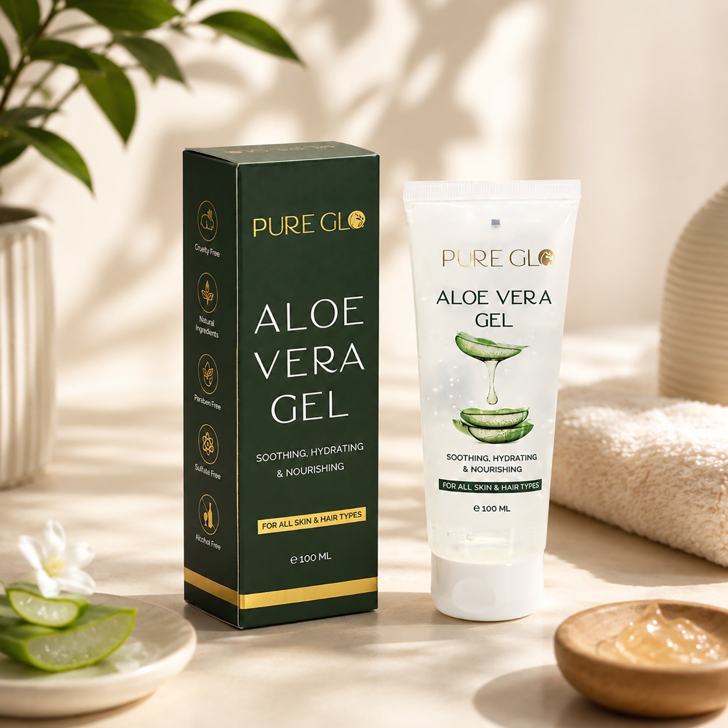 PureGlo Aloe Revital Soothing Gel - Aloevera Gel, Hydrating & Nourishing (100ml/3.38oz)_8586537_1
